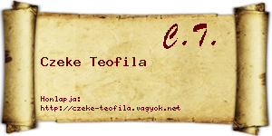 Czeke Teofila névjegykártya